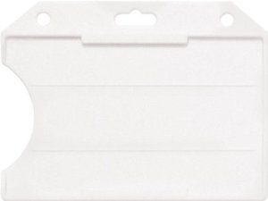 Semi-Rigid Plastic Badge Holder w/ siderail Horizontal 1
