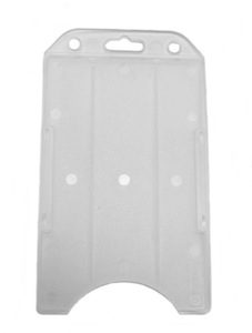 Semi-Rigid Plastic Badge Holder w/ siderail Vertical