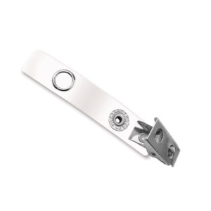 2.75” White Vinyl 2-Hole Badge Clip