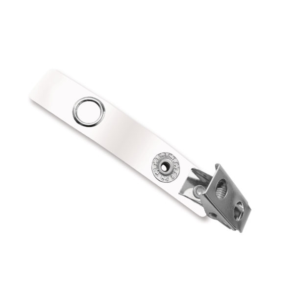 2.75'' White Vinyl 2-Hole Badge Clip