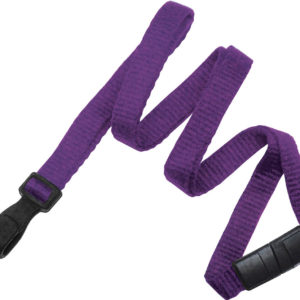 3/8'' Purple Earth-Friendly Bamboo Lanyard with Safety Breakaway & Wide No-Twist Hook - 100 per pack