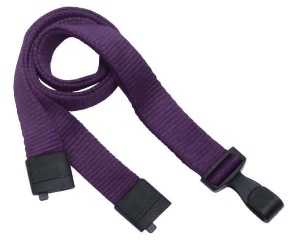 5/8'' Purple Earth-Friendly Bamboo Lanyard with Safety Breakaway & No-Twist Hook - 1000 per pack