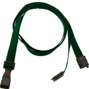 3/8” Forest Green Earth-Friendly PET Lanyard with Breakaway & Wide No-Twist Hook – 100 per pack