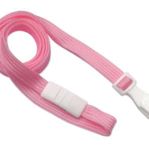 Pink 3/8″ Breakaway Lanyard with Wide Plastic Hook