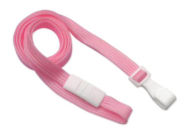 Pink 3/8" Breakaway Lanyard with Wide Plastic Hook