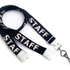 5/8” Flat UltraWeave ”Staff” Lanyard w/ Safety Breakaway & Swivel Hook