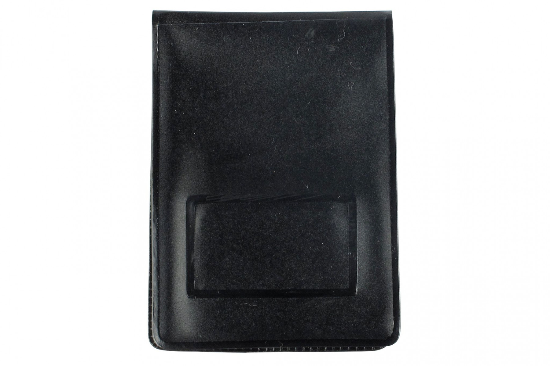 Black Vinyl Vertical 2-Pocket Magnetic Badge Holder