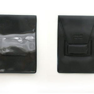 Black Vinyl Vertical 1-Pocket Magnetic Badge Holder, 2.35" x 3.25"
