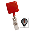 Square Vinyl Strap Badge Reel W/ Belt Clip