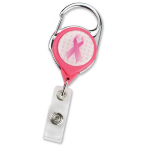 No-Twist Breast Cancer Awareness Carabiner Badge Reels