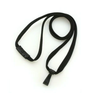 3/8 Black Breakaway Lanyard with Wide Plastic Hook – 100 per pack