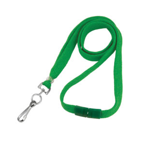 3/8" Green Flat Lanyard with Swivel-Hook - Breakaway - 100 per pack