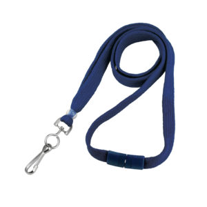 3/8″ Navy Blue Flat Lanyard with Swivel-Hook – Breakaway – 100 per pack