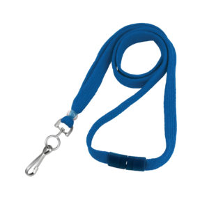3/8″ Royal Blue Flat Lanyard with Swivel-Hook – Breakaway – 100 per pack