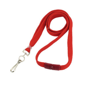 3/8″ Red Flat Lanyard with Swivel-Hook – Breakaway – 100 per pack