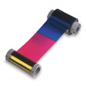 Fargo 86212 YMCFKO Full-color ribbon with two resin black, fluorescing and clear overlay panel