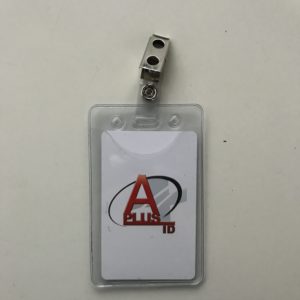 Anti-Print Transfer – Vertical – Clear Vinyl Badge Holder