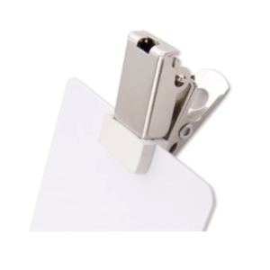 Metal Card Clamp with U-Clip for Clothing Attachment