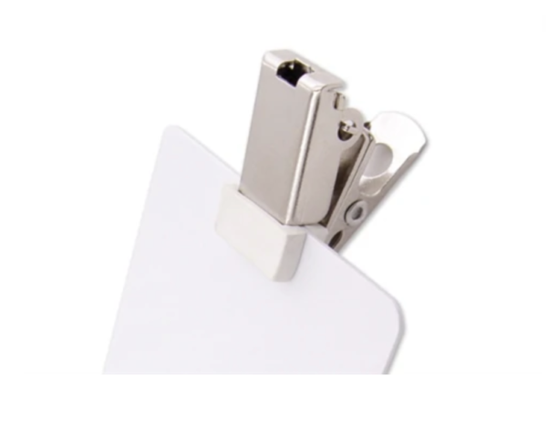 Metal Card Clamp with U-Clip for Clothing Attachment