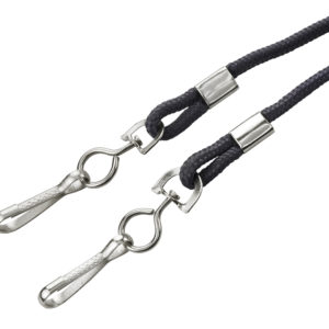 Black 1/8" Lanyard With 2 Swivel Hooks