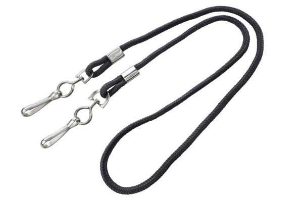 Black 1/8" Lanyard With 2 Swivel Hooks