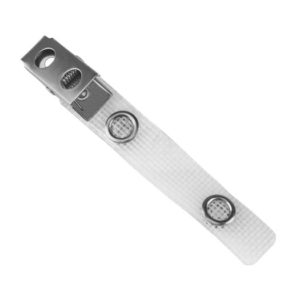 2.75” White Reinforced Vinyl 2-Hole Badge Clip – 100 per pack