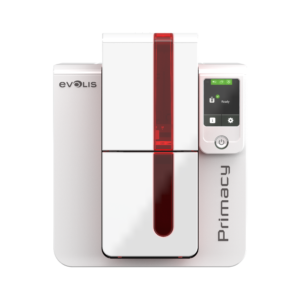 Fast and reliable, the Evolis Primacy single-sided ID card printer can print up to 210 full-color cards per hour.