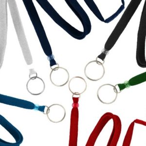 The 3/8'' flat, braided breakaway lanyard with your choice of end fitting is a solid choice for any business or event requiring a convenient method for displaying ID badges.