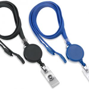 3/8" Breakaway Lanyard With Badge Reel and Strap End Fitting