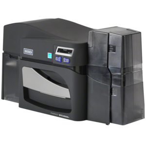 The Fargo 55110 DTC4500e ID card printer delivers high-volume performance with maximum security. Featuring ribbon options for varying needs, dual input hoppers, and built-in password protection, the Fargo DTC4500e card printer is designed for organizations that require robust, high-volume printing on a daily basis.