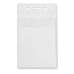 Clear Vertical Badge Holders w/ Fold-over Flap - Qty 100