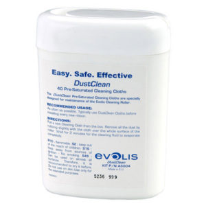 volis A5004 pre-saturated cleaning wipes clean dust and other debris from the cleaning rollers to help avoid damage and help ensure the quality of your printed cards.