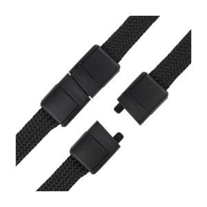 3/8” Black Flat Braid Lanyard with Black Safety Breakaway & Swivel Hook – 100 per pack