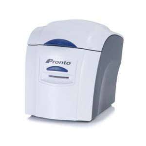 The Magicard Pronto printer offers easy-to-use, hand-fed card printing for your on-demand printing application, and is a great value for companies printing cards at smaller locations.