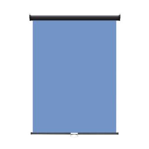 Retractable Photo Backdrop - Wall or Ceiling mounted, Black Casing, 36" x 48" - Light Blue