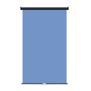 Retractable Photo Backdrop XL – Wall or Ceiling mounted, Black Casing, 48″ x 84″ – Light Blue