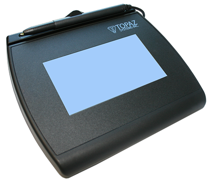 Topaz T-LBK750SE-BHSB-R 4x3 Backlit LCD Signature Capture Pad Dual Serial/USB Higher Speed Version 