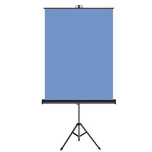 Standing Retractable Photo Backdrop with Portable Tripod Stand, Black Casing, 36″ x 50″ – LIGHT BLUE