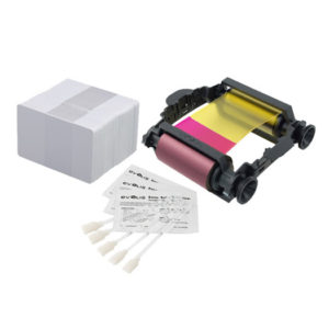 To maintain your Evolis Badgy printer, the Evolis VBDG205EU kit also includes a complete cleaning kit with a cleaning card, wipe and swab.