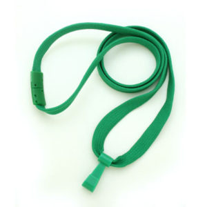 3/8 Green Breakaway Lanyard with Wide Plastic Hook – 100 per pack