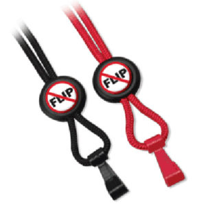 Black 1/4" Round "No-Flip" Lanyard with Wide Plastic Hook