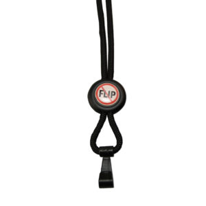 Black 1/4" Round "No-Flip" Lanyard with Wide Plastic Hook