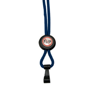 Navy Blue 1/4″ Round “No-Flip” Lanyard with Wide Plastic Hook