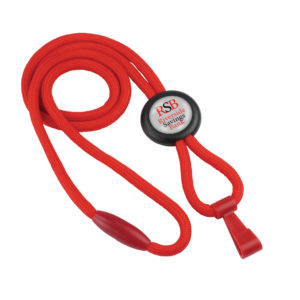 Red 1/4″ Round “No-Flip” Lanyard with Wide Plastic Hook