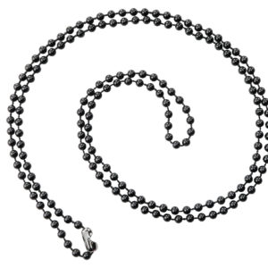 38'' Black Plastic Beaded Neck Chain w/ Connector - 100 per pack