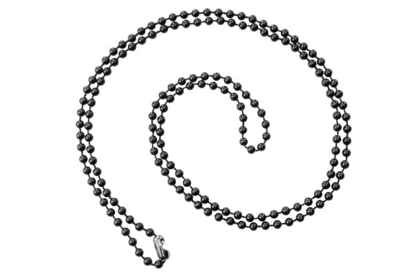 38'' Black Plastic Beaded Neck Chain w/ Connector - 100 per pack
