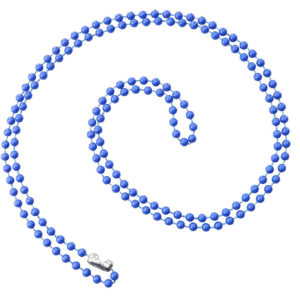 38'' Royal Blue Plastic Beaded Neck Chain w/ Connector - 100 per pack