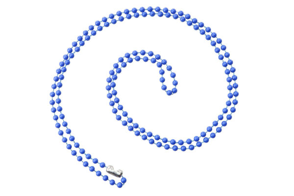 38'' Royal Blue Plastic Beaded Neck Chain w/ Connector - 100 per pack