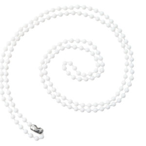38” White Plastic Beaded Neck Chain w/ Connector – 100 per pack